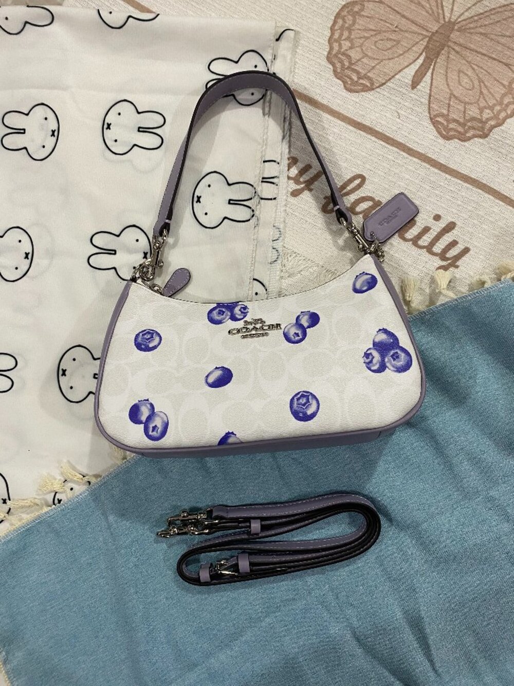 Coach Color-block Blueberry Shoulder Bag